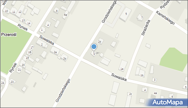 Przerośl, Suwalska, 1, mapa Przerośl