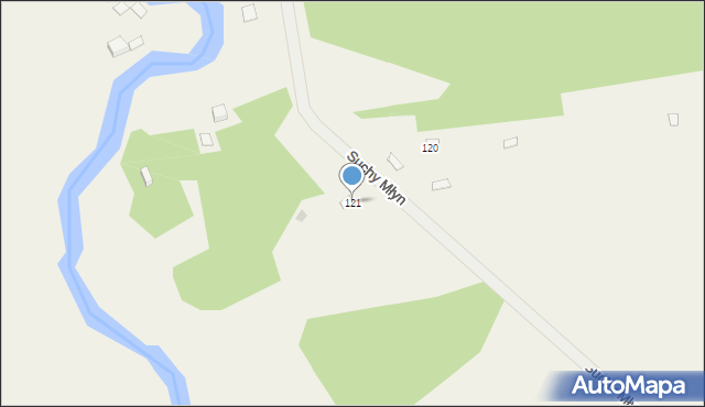 Przyłęk, Suchy Młyn, 121, mapa Przyłęk