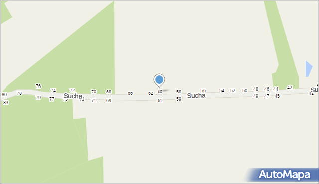 Psucin, Sucha, 60, mapa Psucin