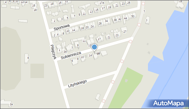 Pułtusk, Sukiennicza, 16, mapa Pułtusk