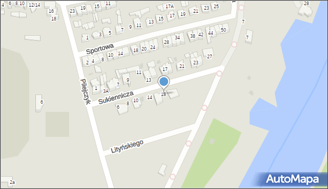 Pułtusk, Sukiennicza, 18, mapa Pułtusk