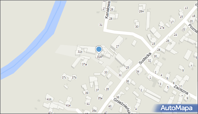 Racibórz, Sudecka, 31A, mapa Racibórz