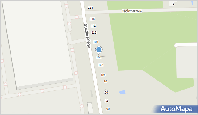Radomsko, Sucharskiego Henryka, mjr., 104, mapa Radomsko