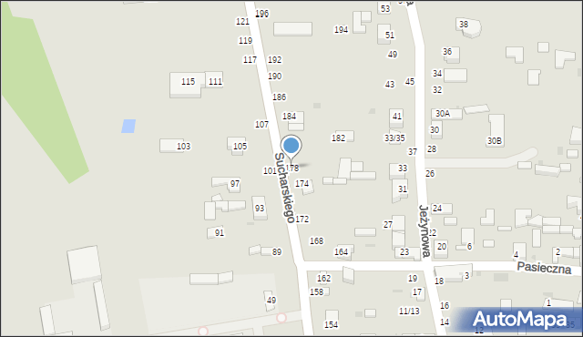 Radomsko, Sucharskiego Henryka, mjr., 178, mapa Radomsko