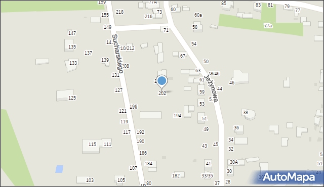 Radomsko, Sucharskiego Henryka, mjr., 202, mapa Radomsko