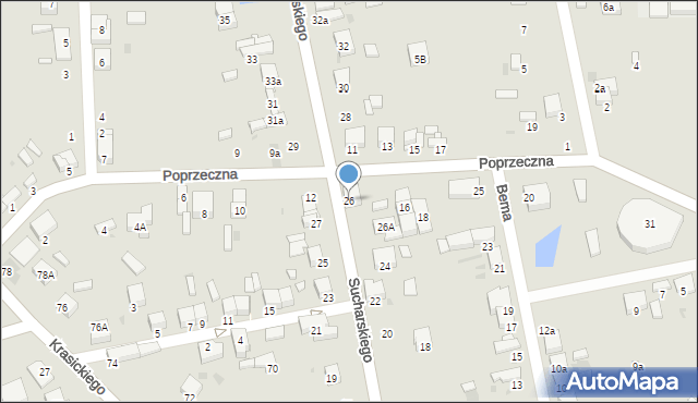 Radomsko, Sucharskiego Henryka, mjr., 26, mapa Radomsko