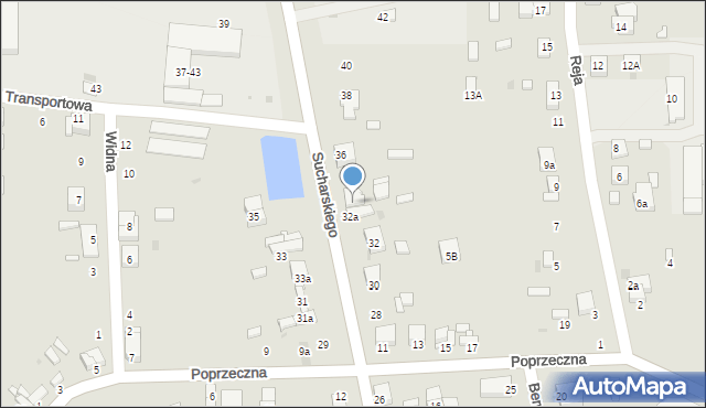 Radomsko, Sucharskiego Henryka, mjr., 34a, mapa Radomsko