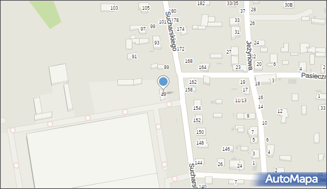 Radomsko, Sucharskiego Henryka, mjr., 49, mapa Radomsko