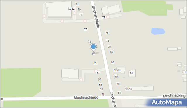 Radomsko, Sucharskiego Henryka, mjr., 67, mapa Radomsko