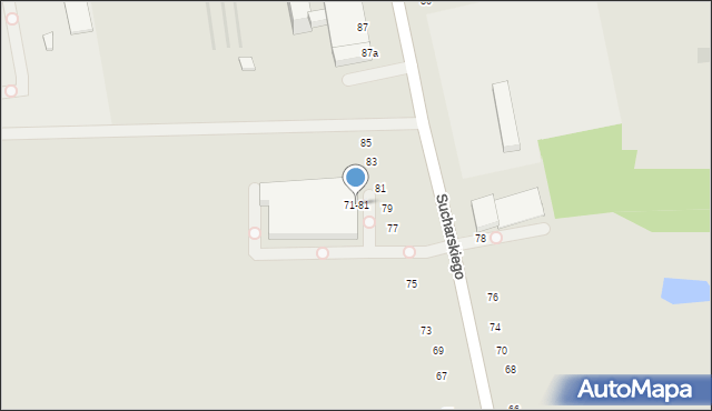 Radomsko, Sucharskiego Henryka, mjr., 71-81, mapa Radomsko