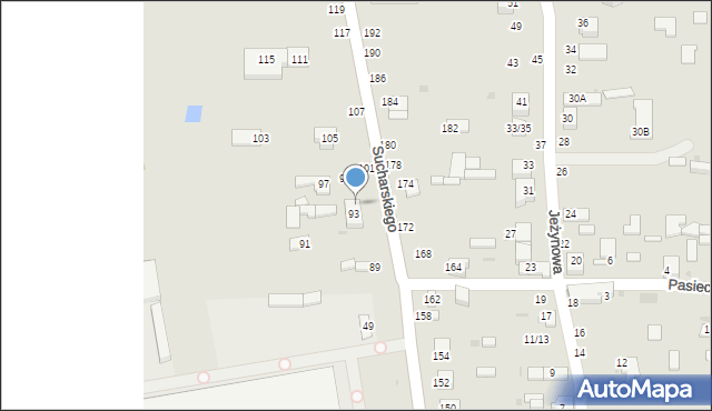 Radomsko, Sucharskiego Henryka, mjr., 95, mapa Radomsko