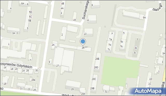 Rawicz, Sucharskiego Henryka, mjr., 15, mapa Rawicz