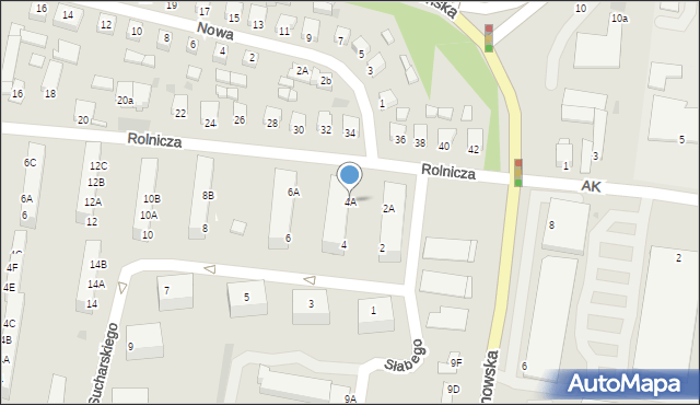 Rawicz, Sucharskiego Henryka, mjr., 4A, mapa Rawicz