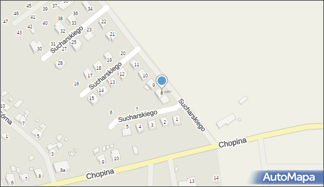 Resko, Sucharskiego Henryka, mjr., 8, mapa Resko