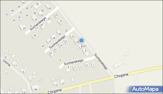 Resko, Sucharskiego Henryka, mjr., 9, mapa Resko