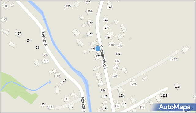 Ropczyce, Sucharskiego Henryka, mjr., 153, mapa Ropczyce