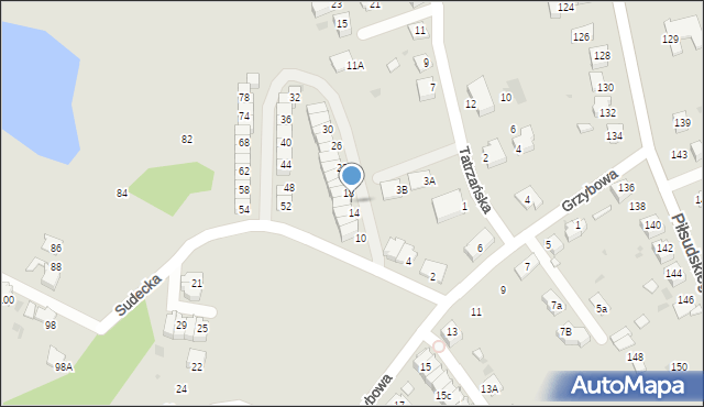 Ruda Śląska, Sudecka, 16, mapa Rudy Śląskiej