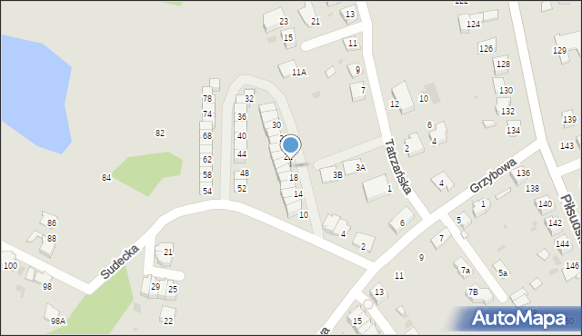 Ruda Śląska, Sudecka, 20, mapa Rudy Śląskiej