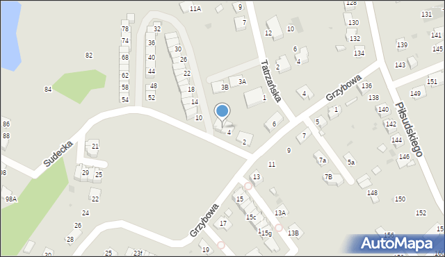 Ruda Śląska, Sudecka, 6, mapa Rudy Śląskiej