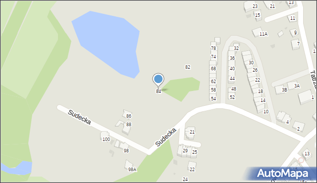 Ruda Śląska, Sudecka, 84, mapa Rudy Śląskiej