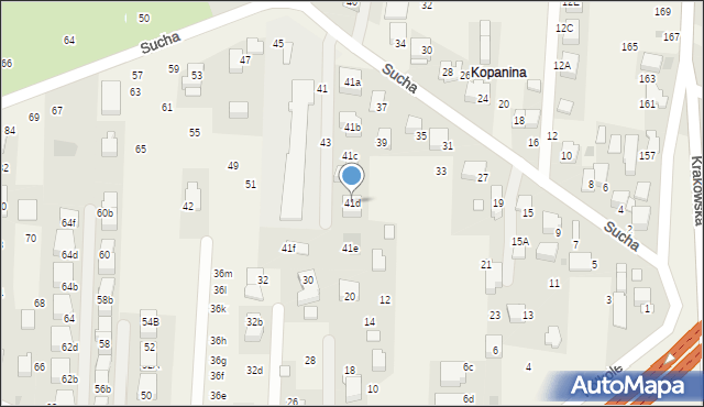 Rząska, Sucha, 41d, mapa Rząska