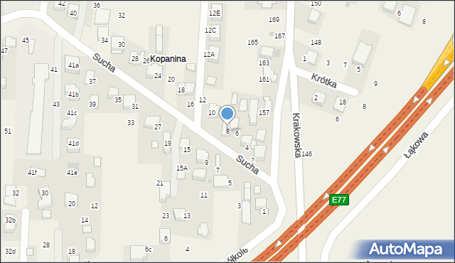 Rząska, Sucha, 8, mapa Rząska