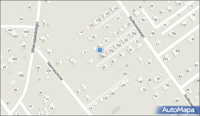Rzeszów, Sulikowskiego Daniela, ks., 30j, mapa Rzeszów