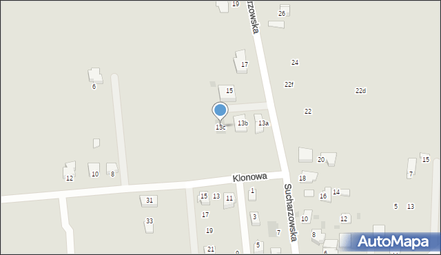 Sandomierz, Sucharzowska, 13c, mapa Sandomierza