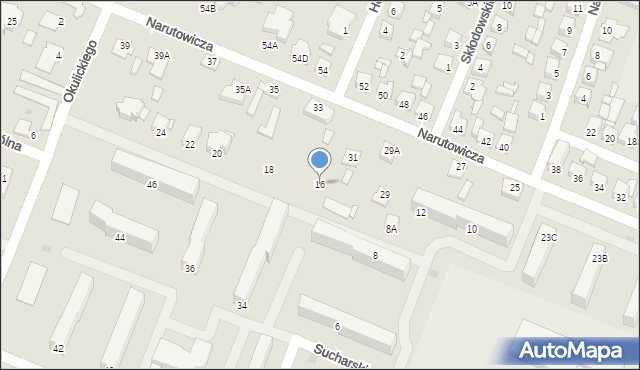 Sierpc, Sucharskiego Henryka, mjr., 16, mapa Sierpc