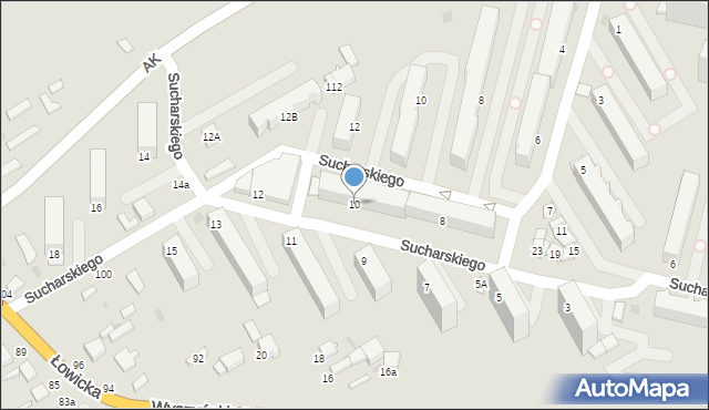 Skierniewice, Sucharskiego Henryka, mjr., 10, mapa Skierniewic