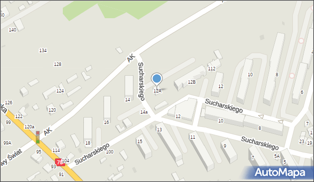 Skierniewice, Sucharskiego Henryka, mjr., 12A, mapa Skierniewic