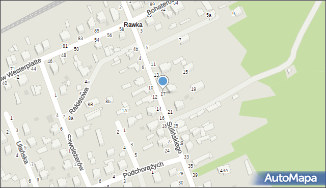 Skierniewice, Sulińskiego Romualda, ppłk. pil., 17, mapa Skierniewic