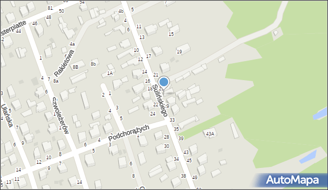 Skierniewice, Sulińskiego Romualda, ppłk. pil., 27, mapa Skierniewic