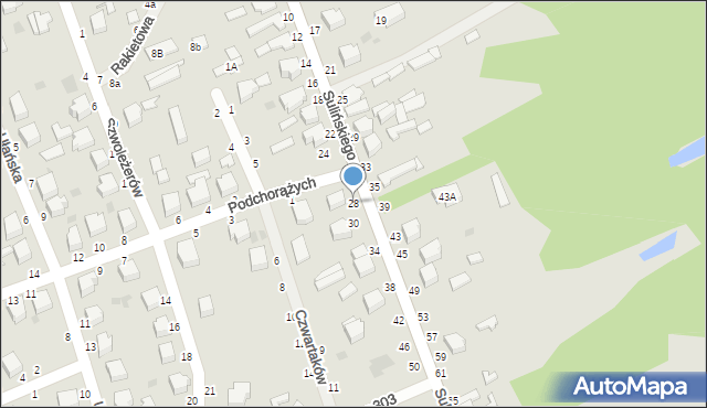 Skierniewice, Sulińskiego Romualda, ppłk. pil., 28, mapa Skierniewic