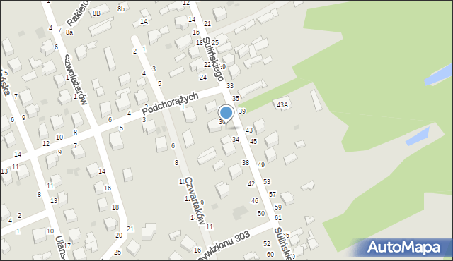 Skierniewice, Sulińskiego Romualda, ppłk. pil., 32, mapa Skierniewic