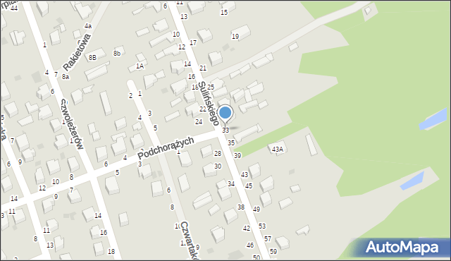 Skierniewice, Sulińskiego Romualda, ppłk. pil., 33, mapa Skierniewic