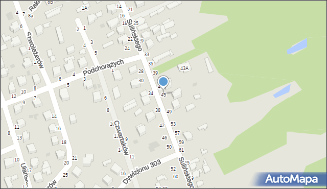 Skierniewice, Sulińskiego Romualda, ppłk. pil., 45, mapa Skierniewic