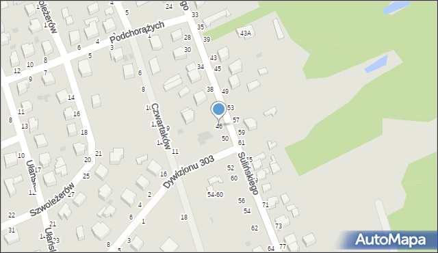 Skierniewice, Sulińskiego Romualda, ppłk. pil., 46, mapa Skierniewic