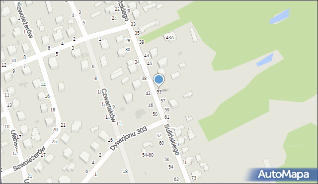 Skierniewice, Sulińskiego Romualda, ppłk. pil., 53, mapa Skierniewic