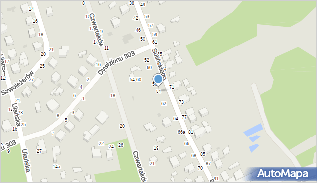 Skierniewice, Sulińskiego Romualda, ppłk. pil., 54, mapa Skierniewic