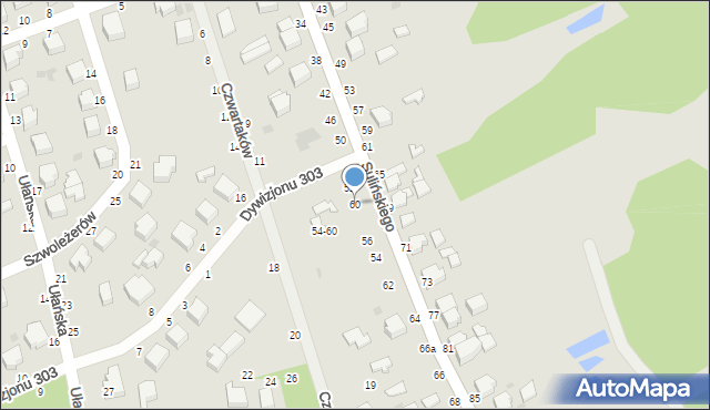 Skierniewice, Sulińskiego Romualda, ppłk. pil., 60, mapa Skierniewic