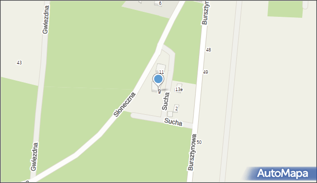 Słajszewo, Sucha, 9, mapa Słajszewo