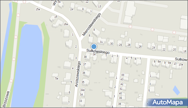 Słupsk, Sułkowskiego Józefa, 1a, mapa Słupska
