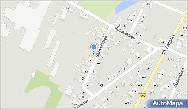 Sochaczew, Sucharskiego Henryka, mjr., 12, mapa Sochaczew