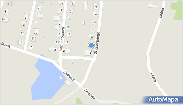 Sochocin, Sucharskiego Henryka, mjr., 34, mapa Sochocin