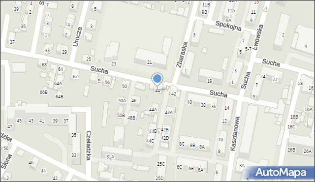 Sosnowiec, Sucha, 44, mapa Sosnowca