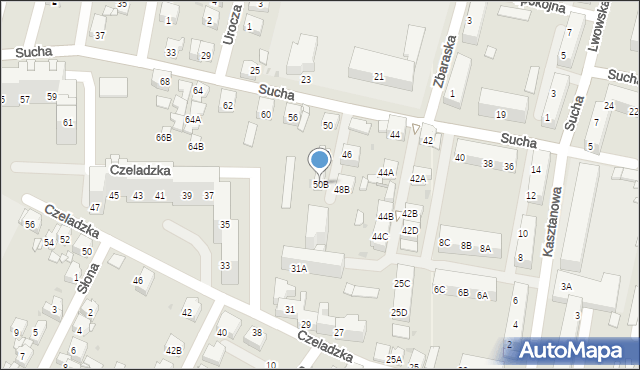 Sosnowiec, Sucha, 50B, mapa Sosnowca