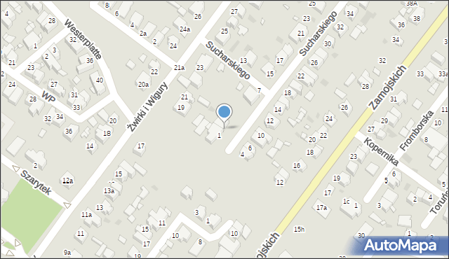 Środa Wielkopolska, Sucharskiego Henryka, mjr., 3, mapa Środa Wielkopolska