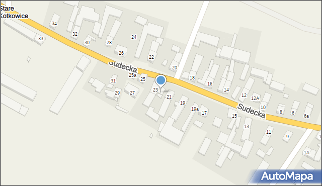 Stare Kotkowice, Sudecka, 21a, mapa Stare Kotkowice