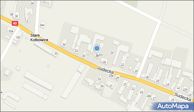 Stare Kotkowice, Sudecka, 28, mapa Stare Kotkowice